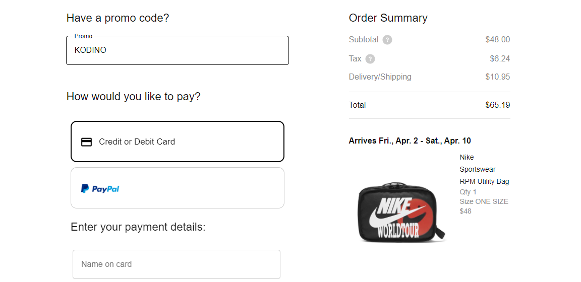 How to use Nike discount code