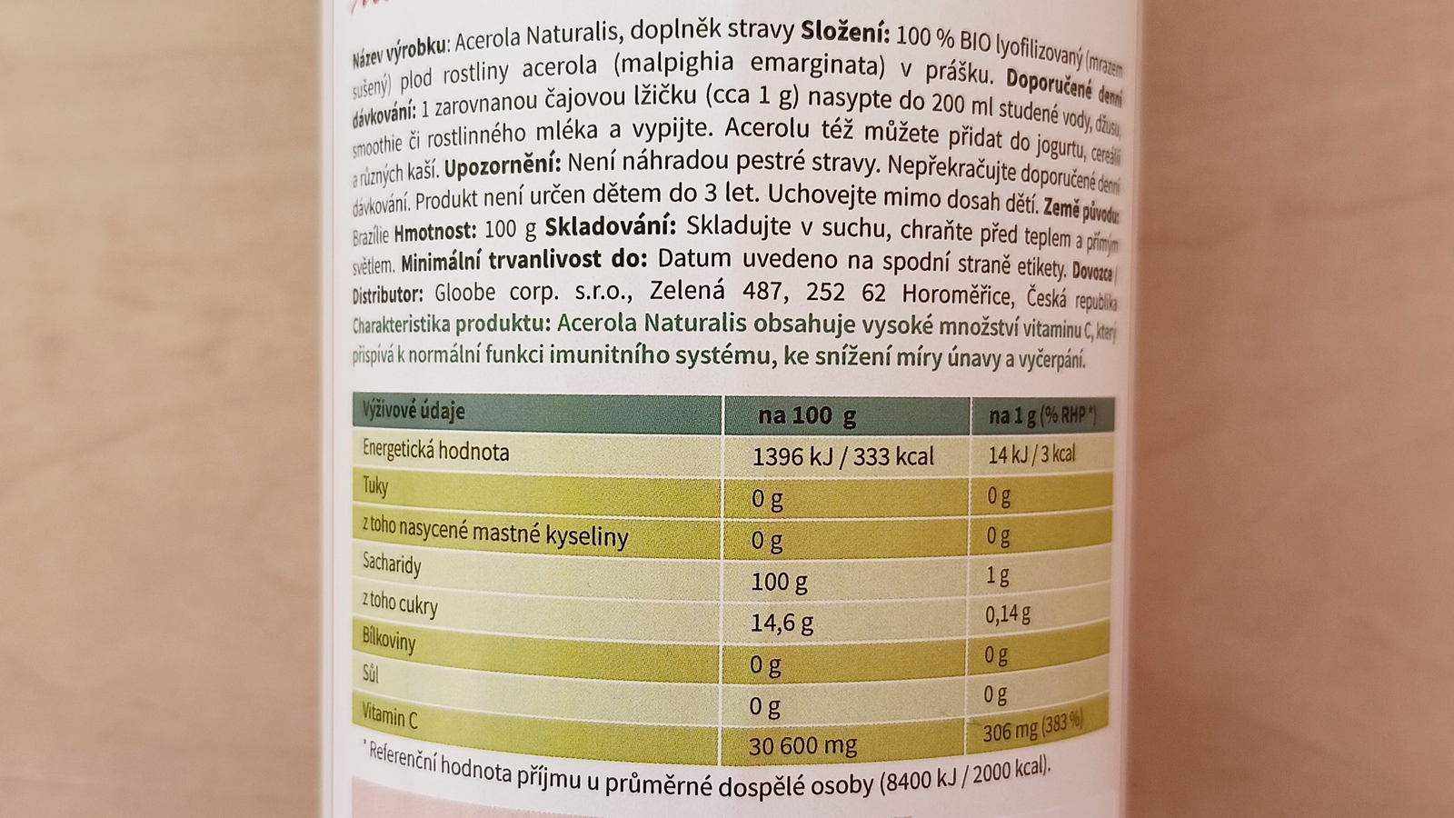Recenze: Acerola od Naturalis s vysokým obsahem vitaminu C